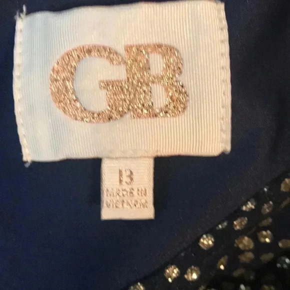 GIANNI BINI JR SZ 13 and SZ 11 NAVY/GOLD DRESS - Picture 10 of 12